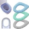 Warm Washable Soft Coral Velvet Toilet Seat Cover | Random Colour |