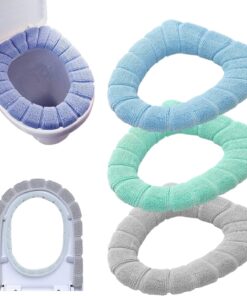 Warm Washable Soft Coral Velvet Toilet Seat Cover | Random Colour |