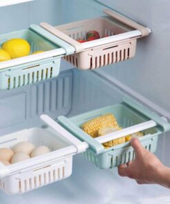 Adjustable Storage Basket For Fridge | Plastic Basket | Stretchable Food Organizer (1 Pc) (Random Color)