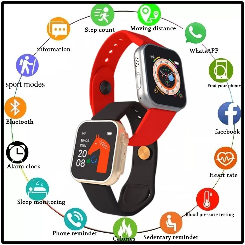 D20 Ultra Smart Watch Heart Rate Blood Pressure Oxygen Reloj Intelligent Smart Bracelet(random color) - Image 5