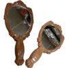 classic handheld makeup mirrors cosmetics sculpture painting decor mirror home decor .. wooden style pocket and purse mirror (Random color) - Image 2
