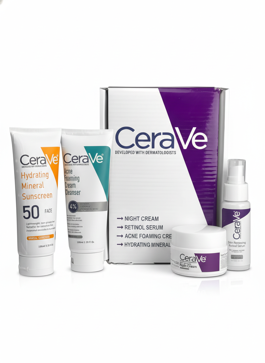 CeraVe Complete Skincare Combo Kit – Sunscreen SPF 50