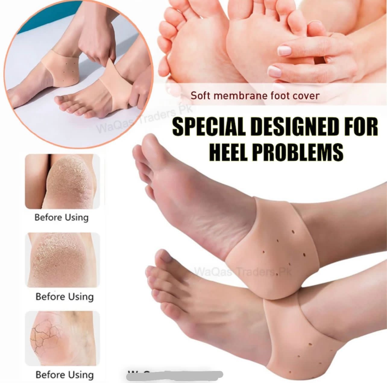 Half Heel Pain Anti-Crack Silicone Set – Unisex Anti-Crack Pain Relief - 01 Pair - Image 2