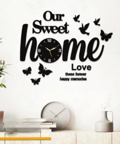 Our Sweet Home 3D Wooden Wall Clock with light