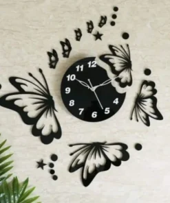 3d wall clock And Butterfly Wooden Wall Clock with light