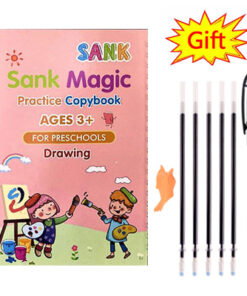 Pack Of 4 Pcs With 5 Refill Copybooks Pen Magic Copy Book Free Wiping Children's Kid Writing Sticker Practice Copybook For Calligraphy