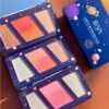 3 in 1 Colors Facial Blush Gradual Powder Blusher Shimmer Highlighter Three-dimensional Brightening Powder Blusher Palette - Biya Korean Highlighter & Blush Palette - Image 5