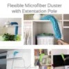 Flexible Micro Fiber Duster With Telescopic Stainless Steel Handle for Fan Cleaning Specially(with metal rod) Random color. - Image 3
