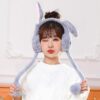 Soft Fluffy Rabbit Ears Headband | Moving Ears Plush Earmuffs | Warm & Cozy – 1Pc Random Colour - Image 2