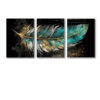 set of 3 leaf art wooden frames for wall decoration / sticky photo tiles