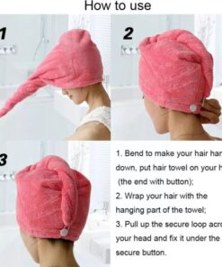 Towel Bath Towels - Dry Hair Cap Super Absorbent Quick-Drying Shower Towel (Random Color)