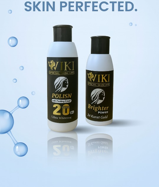 VIKI Special Skincare Brighter Power 24K Gold & Polish Peeling Cream – Ultra Whitening Set (Black)