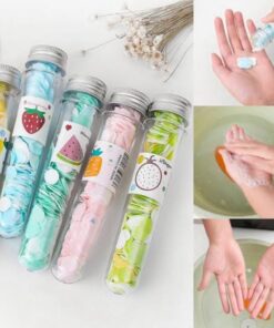 100 PCS Disposable Flower Paper Soap With Portable Tube Bottle – Multi-Color Travel Soap Sheets For Hand Washing