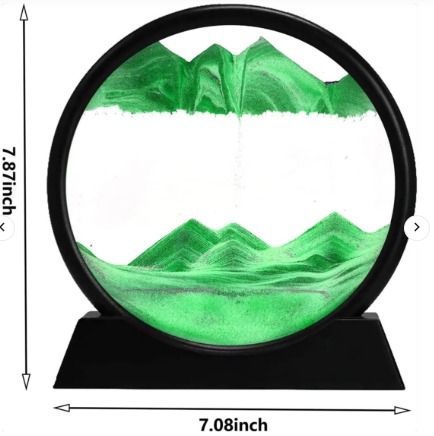 3D Dynamic Moving Sand Art Table Lamp with Wooden/Metal Stand: LED Sandscape Quicksand Night Light for Relaxing Home Decor. This Mesmerizing - Image 4
