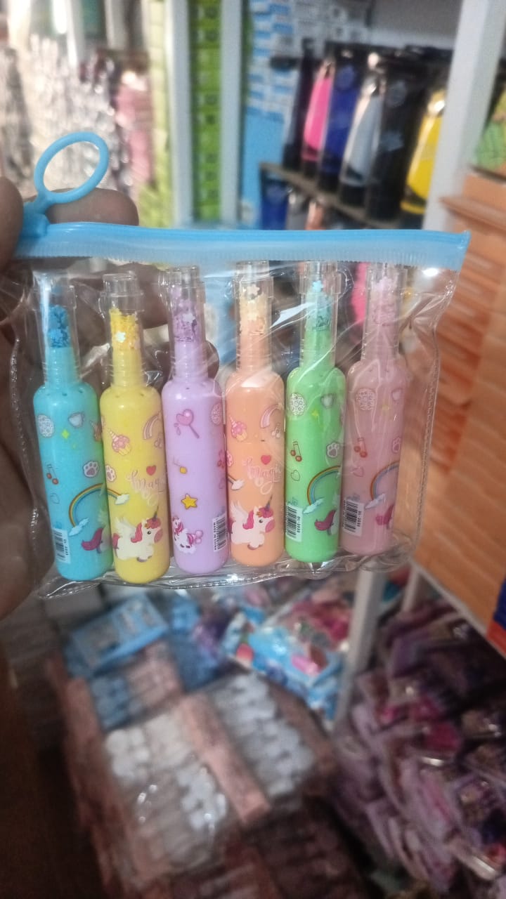 Pack of 6 Bottle Shaped Kromi Character Highlighters for Girls and Boys – Cute Stationery Set - Image 3