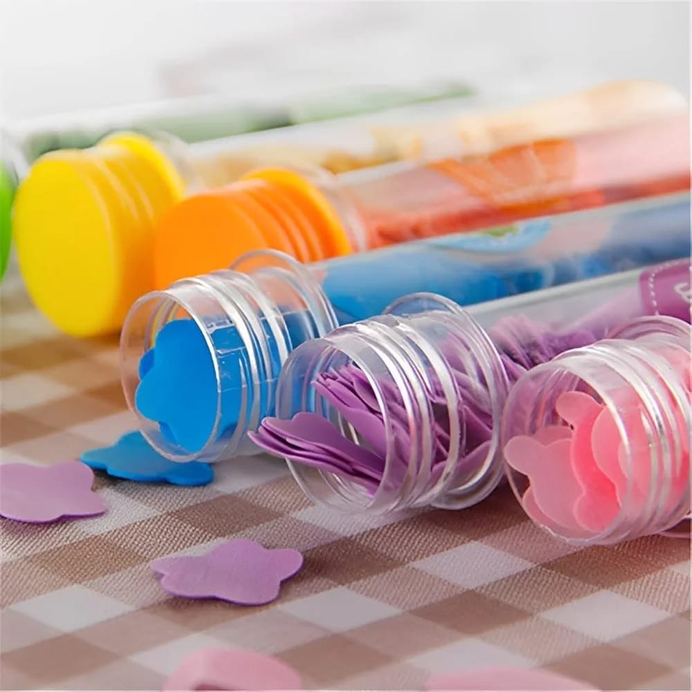 100 Pcs Disposable Flower Paper Soap With Portable Tube Multi Color Travel Sheets For Hand Washing And Outdoor Use Premium Quality (Random Color) - Image 5