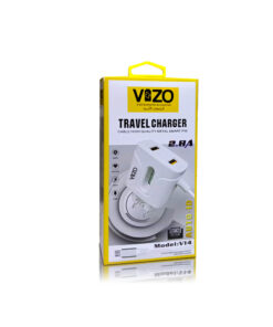 VIZO V14 Fast Charger 2.8A With Copper Connector | Android Mobile Phone Charging Adapter with Usb Data cable