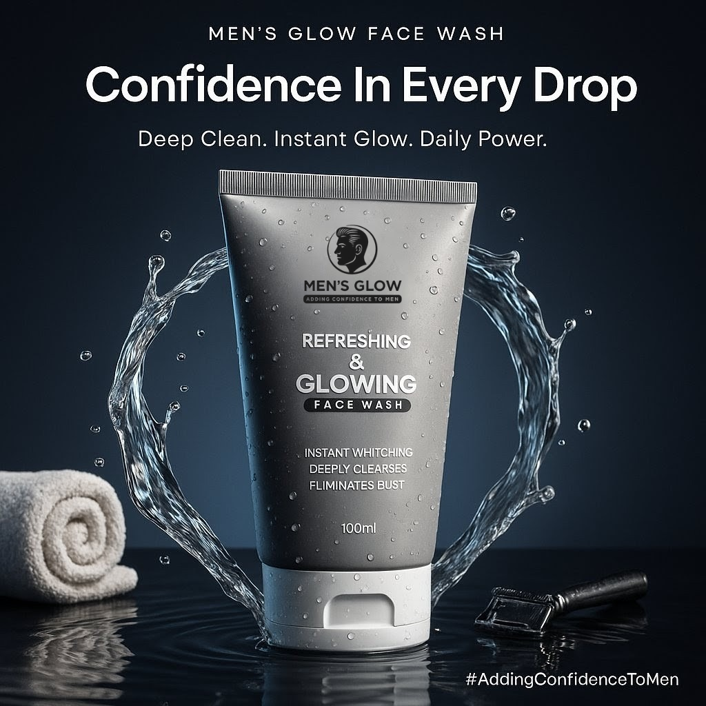 Men's Glow Facewash Bundle – Facewash + Whitening Cream Combo Set
