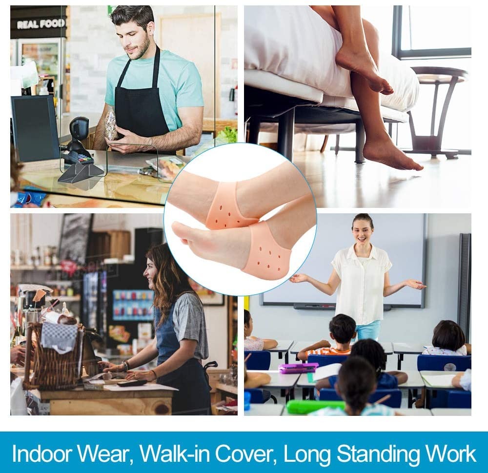 Silicone Heel Protector Sleeve for Cracked Heels & Pain Relief – Breathable & Cushioned Support - Image 2