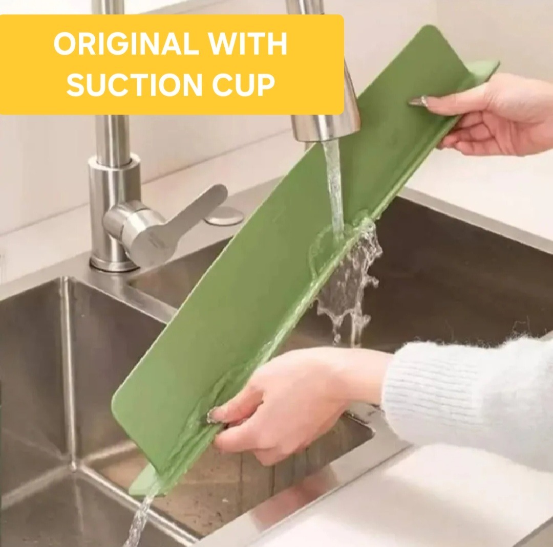 Silicone Sink Splash Guard – Anti-Spill Faucet Stopper, Flexible Oil-Proof Water Baffle Plate with Strong Suction Cups-Random Colour - Image 3