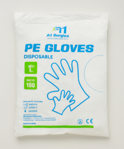 A1 Plastic Disposable Gloves Size Standard Large 100 PCs Box