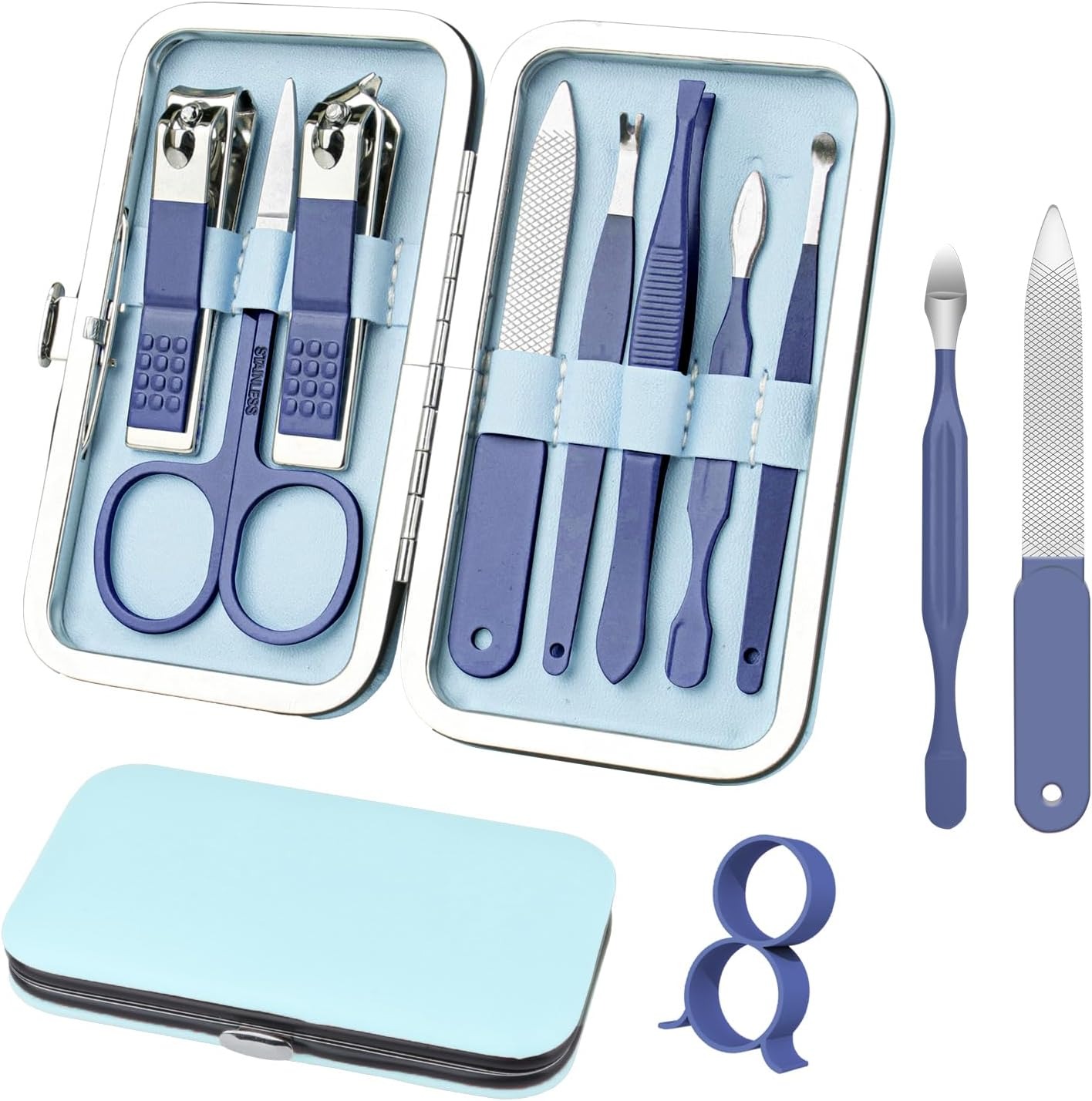Premium Manicure & Pedicure Kit – Stainless Steel Nail Clippers Set with Grooming Tools for Hand, Foot & Facial Care – Travel Case Included ( 10 PCS Creative Smiley Nail Tool Set ) - Image 4