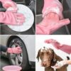 Magic Silicone Dish washing Gloves - Reusable Rubber Cleaning Gloves with Built-In Scrubber for Kitchen & Household Use (Random color)