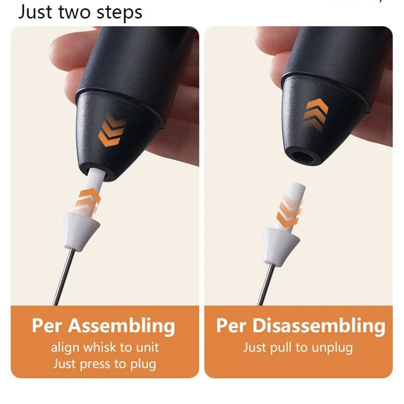 Wireless Milk Frother Electric Type C Handheld Blender Stainless Steel Mini Coffee Maker Whisk Mixer For Daily Kitchen Needs - Image 4