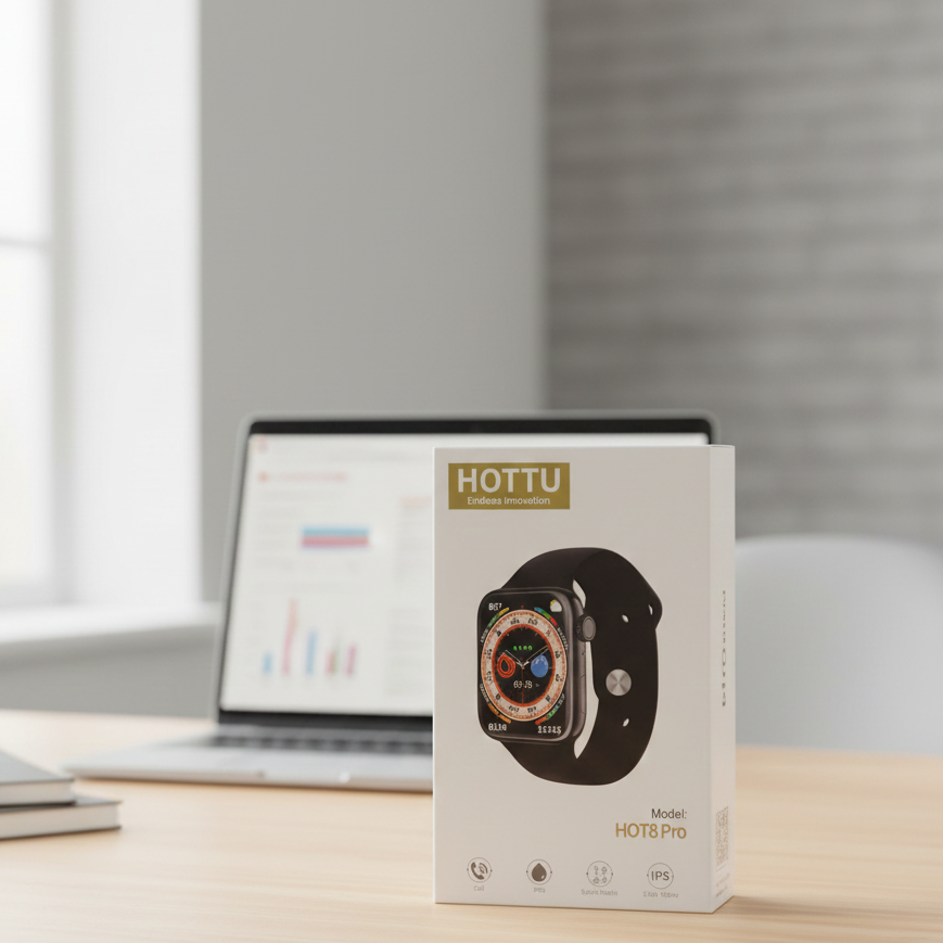 HOTTU Smart Watch Hot 8 Pro | 2.02" HD IPS LED Display | Water Resistant | Heart Rate & Music Control | Android Compatible - Image 2