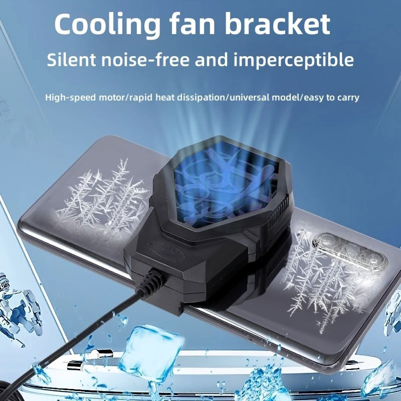 Portable Mobile Phone Quiet Cooling Fan Heat Diffuser Radiator With Light - Image 2