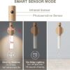 LED Wood Night Light PIR Motion Sensor Magnetic Wall Lamp USB Rechargeable Lights Home Staircase Bedroom Lamp Bedside Lighting | 1Pc - Image 4