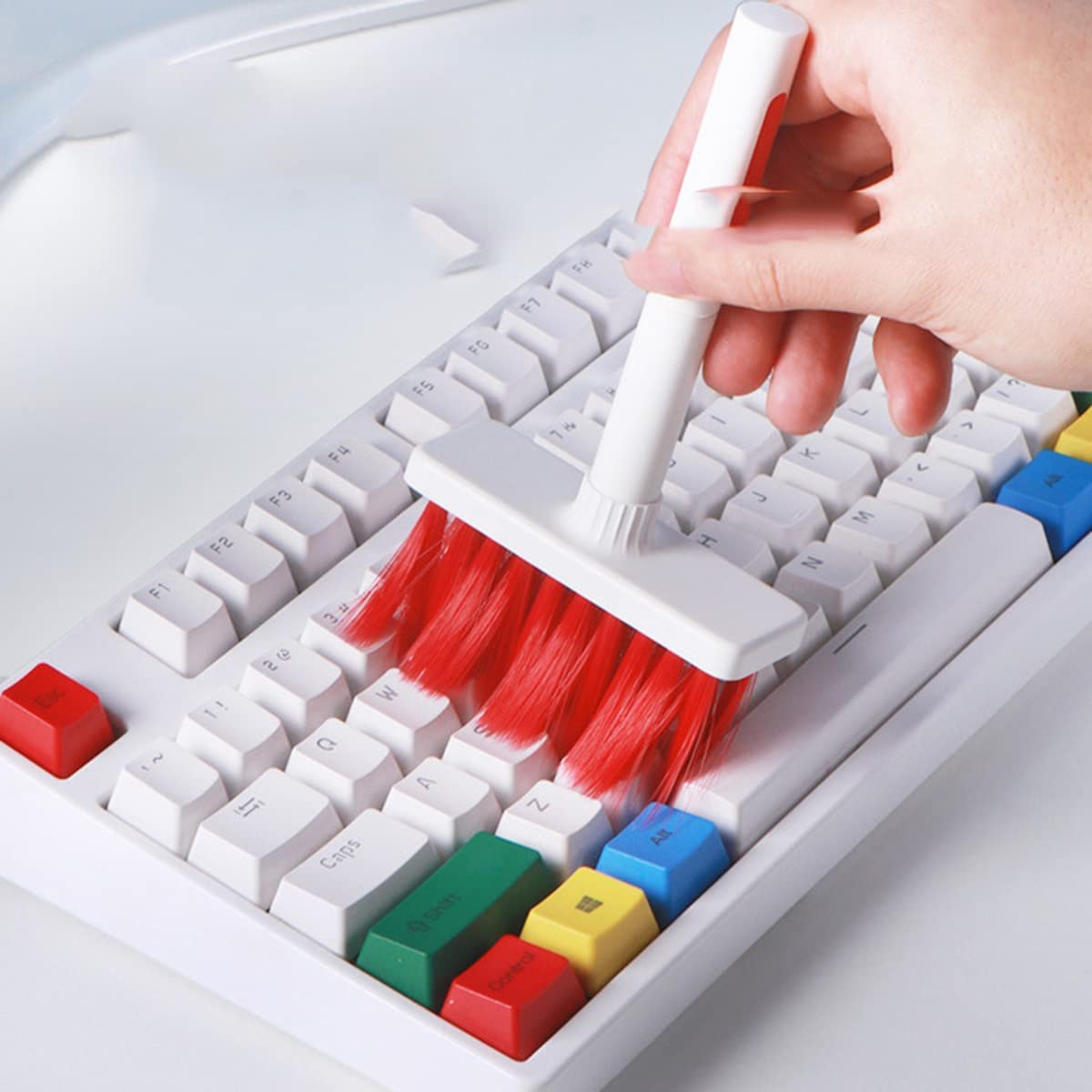 Soft Brush 5 in 1 Multi-Function Cleaning Tools Kit for Keyboard Earphone Cleaner Soft High-Density Brush Set (Random Color) - Image 3