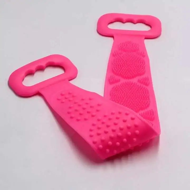 Single Side Silicone Bath Towel Scrubber – Soft Body Cleaning Brush (Random Color) - Image 3
