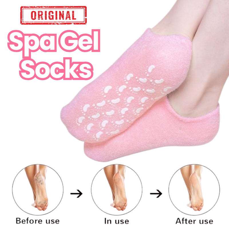 1 Pair Reusable Silicone Spa Gel Socks For Dry Feet And Cracked Heel Treatment – Moisturizing Hydrating Softening And Skin Smoothing Overnight Foot Care - Image 2