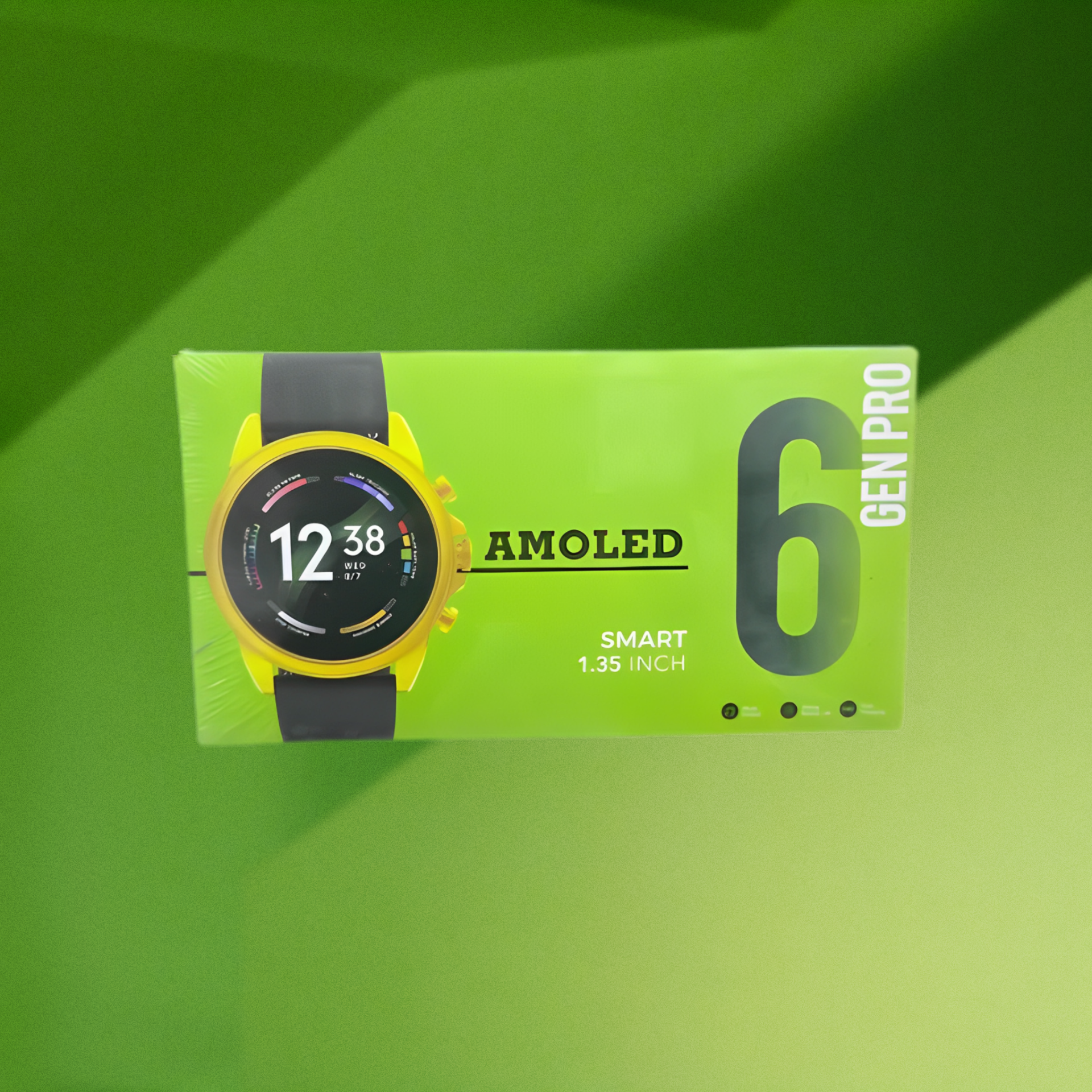 GEN PRO 6 AMOLED Smartwatch – Display with Dual Straps (Silicone + Golden Metal Strap) - Image 2