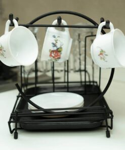 Durable Metal Cup & Glass Stand Rack – Space-Saving Countertop Organizer for Mugs
