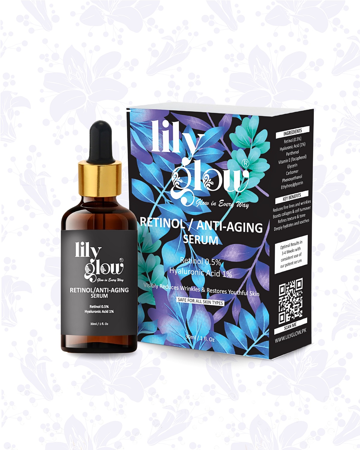 Lily Glow Retinol Anti-Aging Serum for Face – Wrinkle Repair