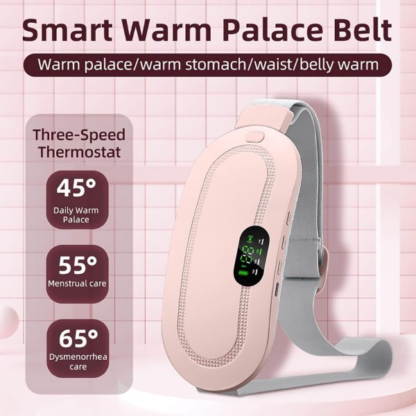 Heating Pad Women Period Pain Cramp Relief Belt | Portable Electric Menstrual Heating Pad With 3 Heat Levels & 4 Massage Modes For Belly And Waist Pain Relief - Image 4
