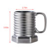 Screw Shape Ceramic Coffee Mug: Unique 3D Porcelain Tea Cup with Sculptural Twist Design. - Image 3