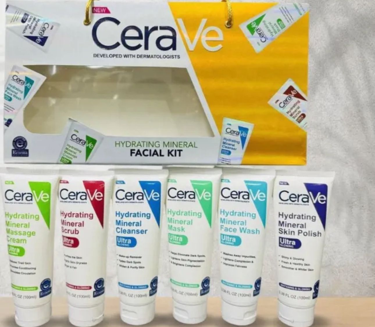 CeraVe 6 In 1 Hydrating Mineral Facial Kit For Deep Cleansing