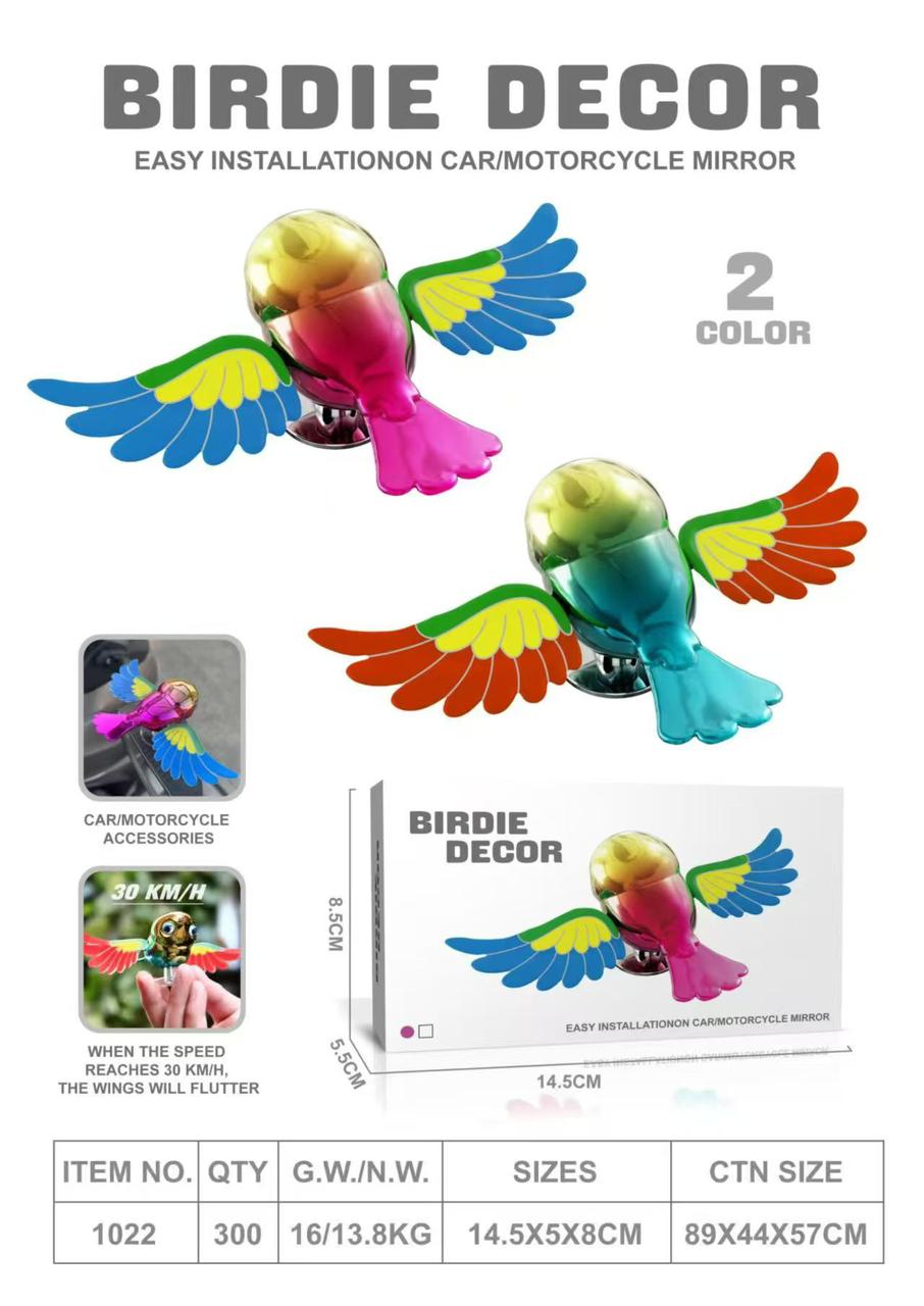 1Pc Fluttering Birdie Decor – Aerodynamand Motorcycle Mirrors ( random colouric Motion Accessory for Car ) - Image 3