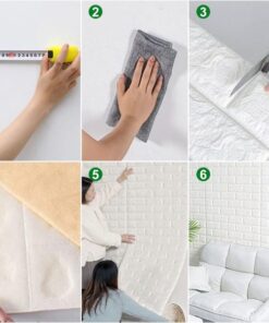 (1piece )3d Wall Stickers Faux Brick White Brick | Bedroom Home Decor Waterproof Self Adhesive Living Room Wallpaper