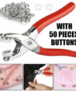 Metal Hand Press Button Plier With 50 Tich Buttons with lock | Tich and Snap Button Press Tool DIY