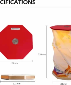 Portable Folding Wooden Table Lamp