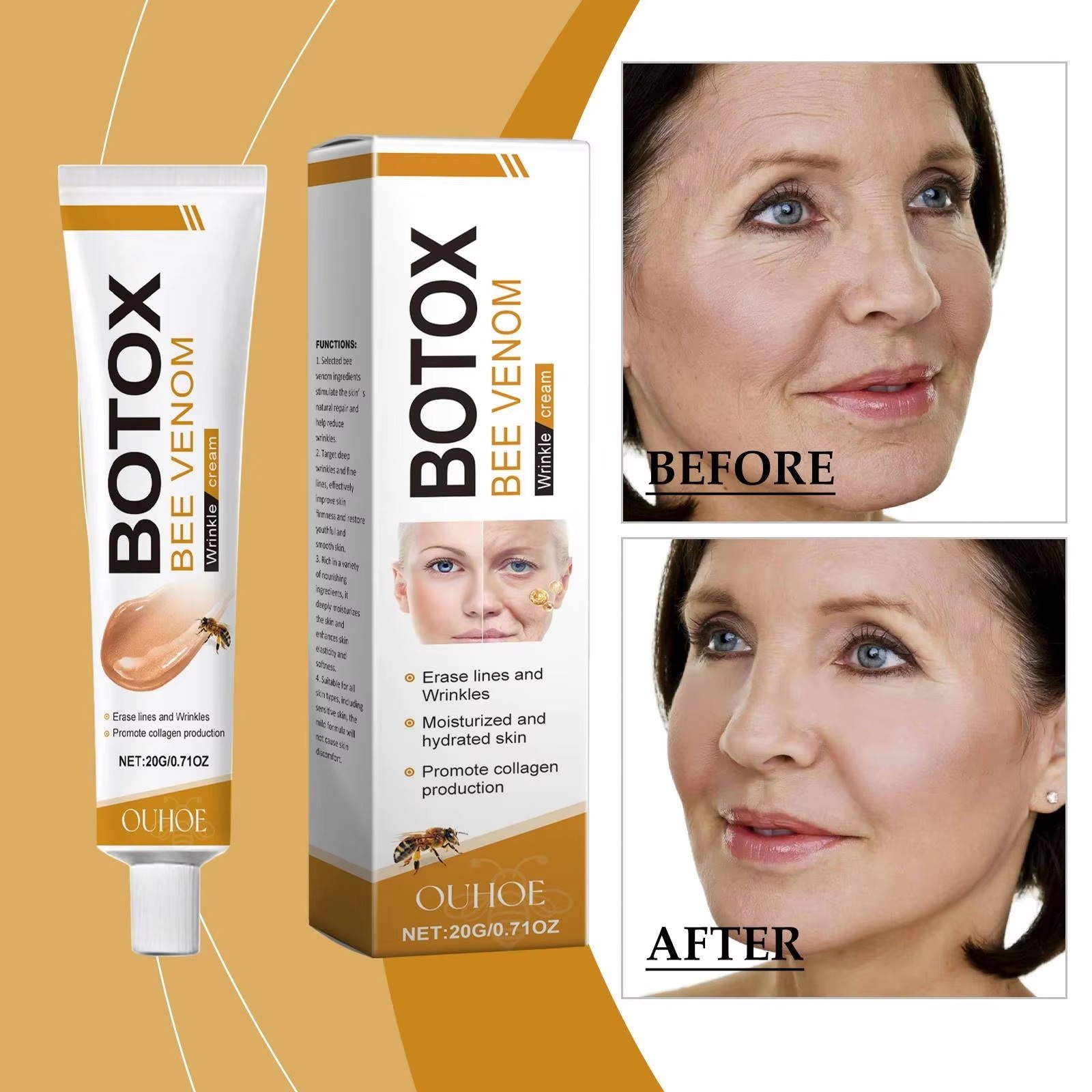 Botox Bee Venom Wrinkle Cream | Anti?Aging Moisturizer | Collagen Boost | Reduce Wrinkles & Fine Lines 20gm - Image 2