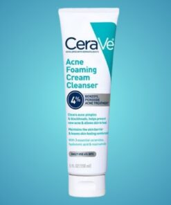 CeraVe Acne Foaming Cream Cleanser – 4% Benzoyl Peroxide Treatment 120ml