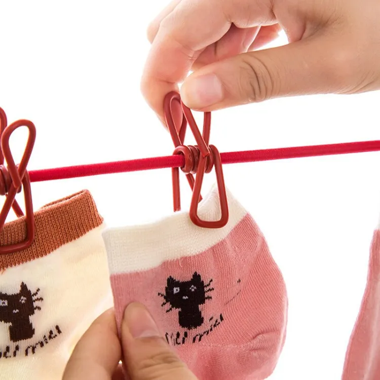 Clip & Hang 185CM Portable Clothesline With (12) Clip - Elastic, Windproof & Eco-Friendly for Travel & Home Use - Image 5