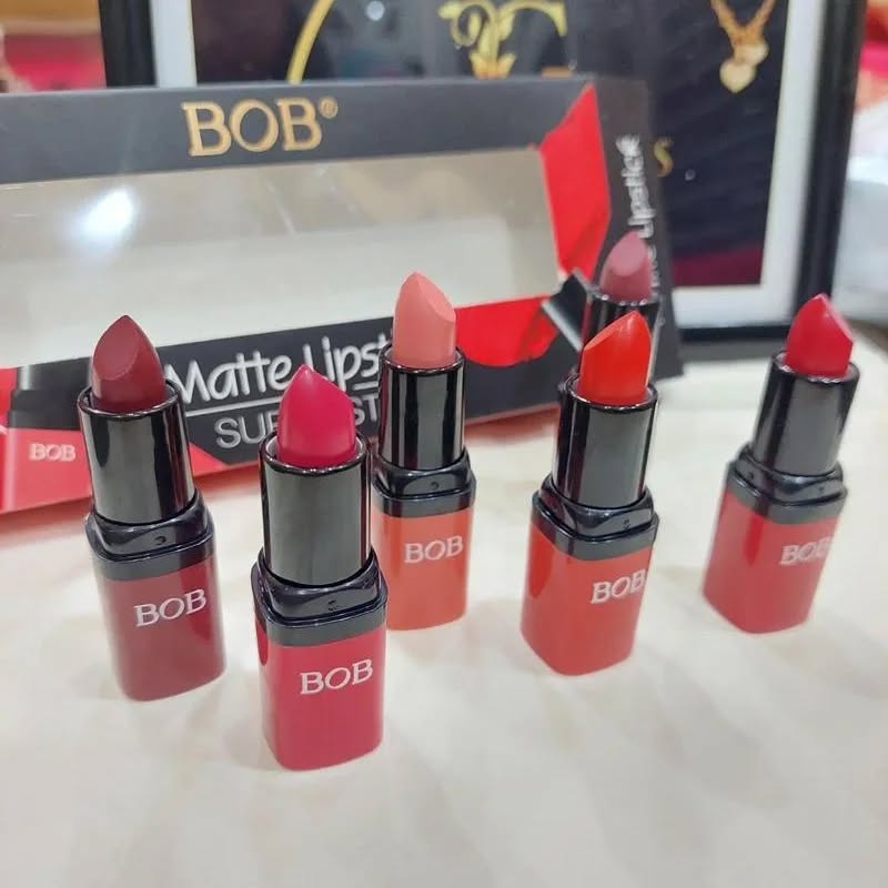 Pack of 6 Bob Super Stay Matte Lipstick Set | Best Quality Matte Lipsticks for Women (random shades) - Image 2