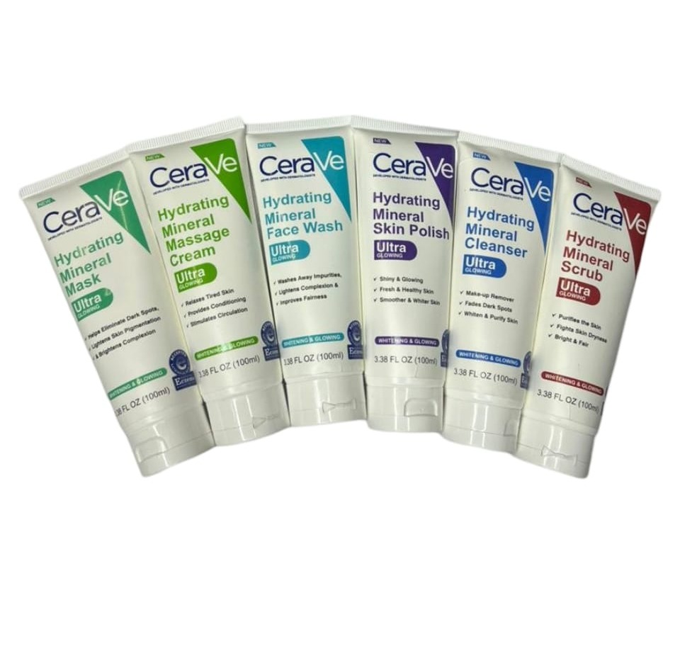 CeraVe 6 In 1 Hydrating Mineral Facial Kit For Deep Cleansing, Brightening And Glowing Skin - Image 3