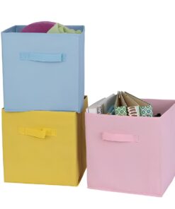 Foldable Canvas Storage Box (Random Color)